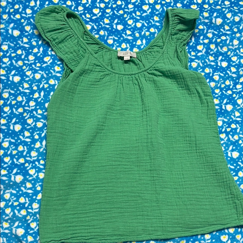 LOFT Green Sleeveless Top